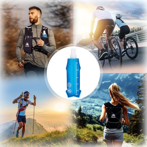 2 Pack Collapsible Water Bottle 500ml – BPA-Free Foldable Soft Flask for Running, Hiking, Cycling, Jogging, Trail Running, Marathon, Travel, Outdoor – Reusable Hydration Bottle for Backpack, Camping - Image 6